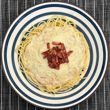 PL1. Spaghetti a la carbonara deliciosa de Mariel (peque) | Platos fuera de temporada